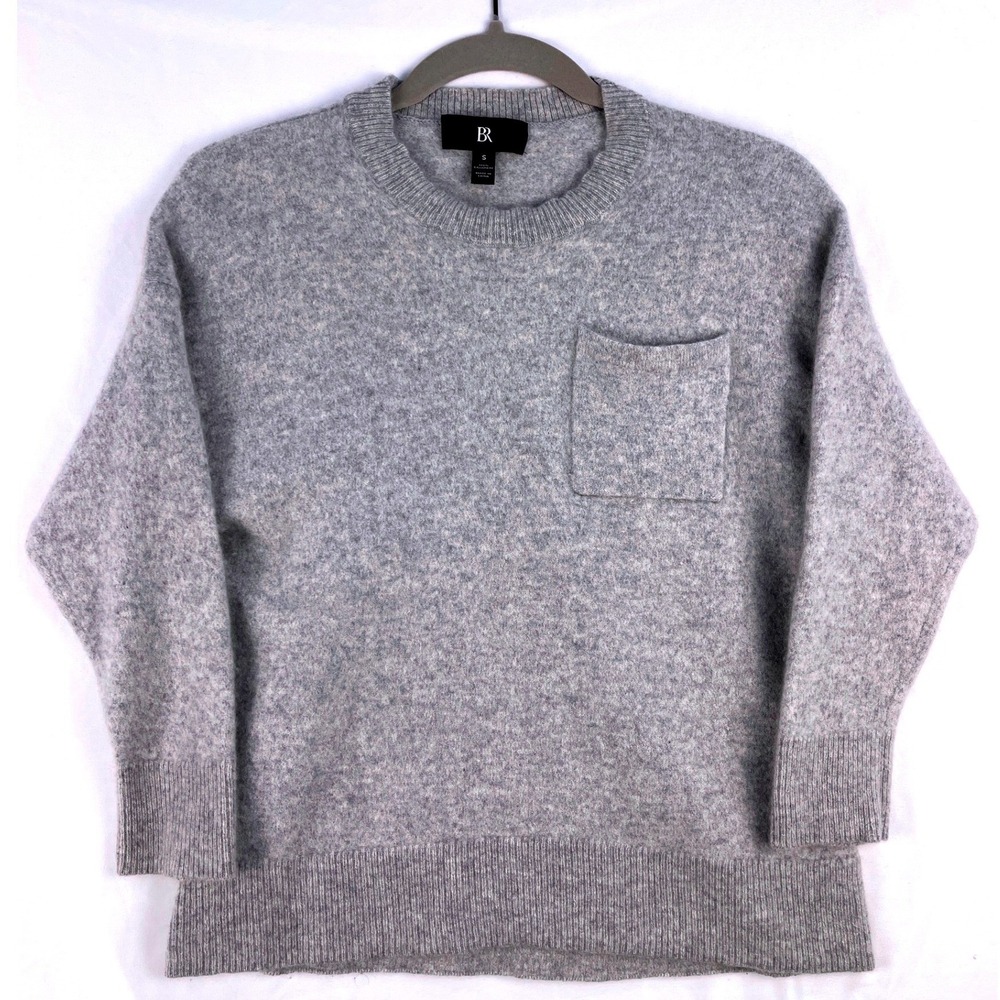 Banana Republic womens 100% CASHMERE Crewneck Sweater Gray Small